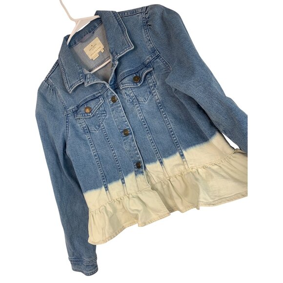 Kate Spade New York Denim Jacket With Ruffle Peplum Hem Small RT10298 EUC - Picture 1 of 9